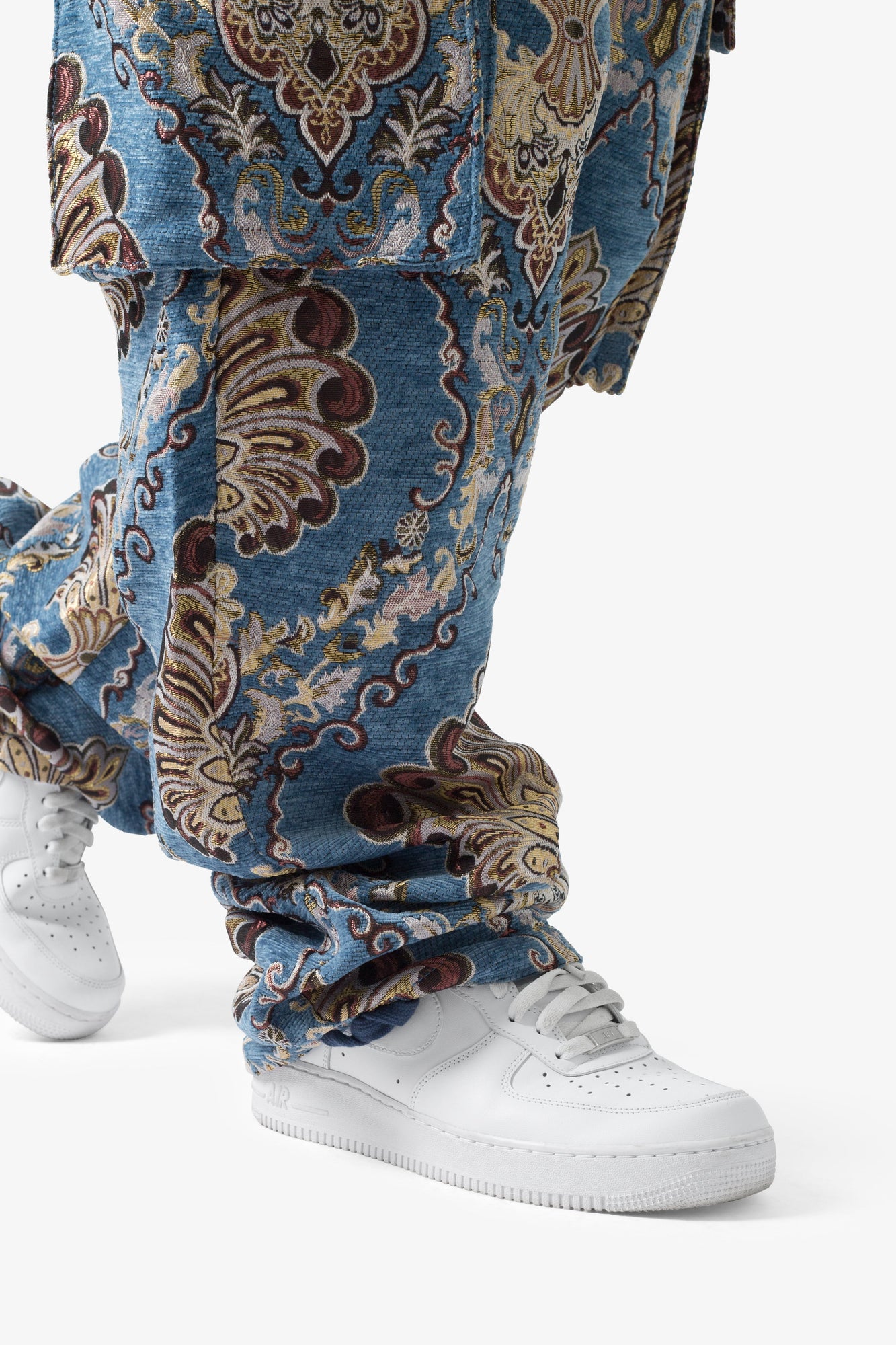 Ultra Baggy Jacquard Floral Cargo Pants | Multi Floral