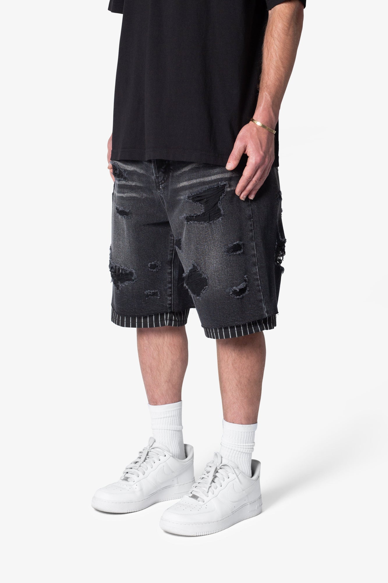 Ultra Baggy Lined Denim Shorts | Washed Black