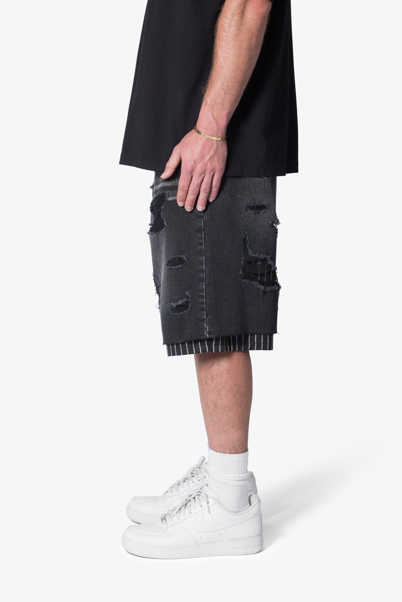 Ultra Baggy Lined Denim Shorts | Washed Black