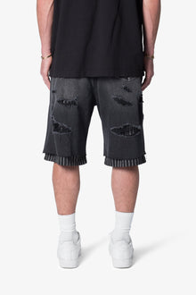 Ultra Baggy Lined Denim Shorts | Washed Black