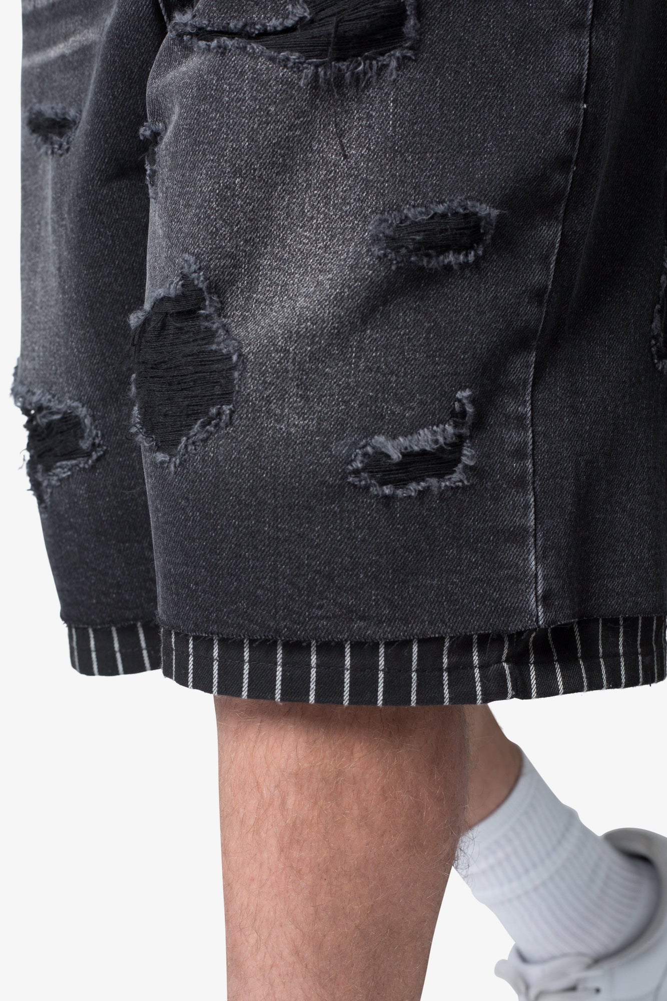 Ultra Baggy Lined Denim Shorts | Washed Black