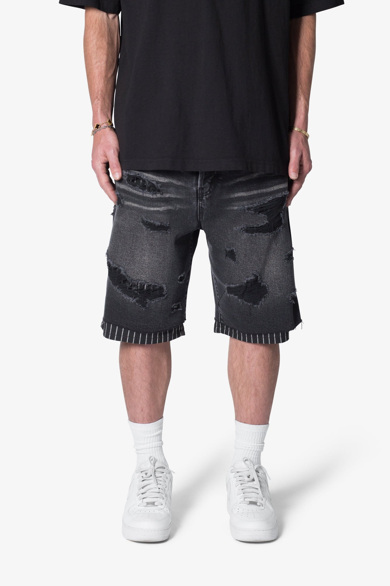 Ultra Baggy Lined Denim Shorts | Washed Black