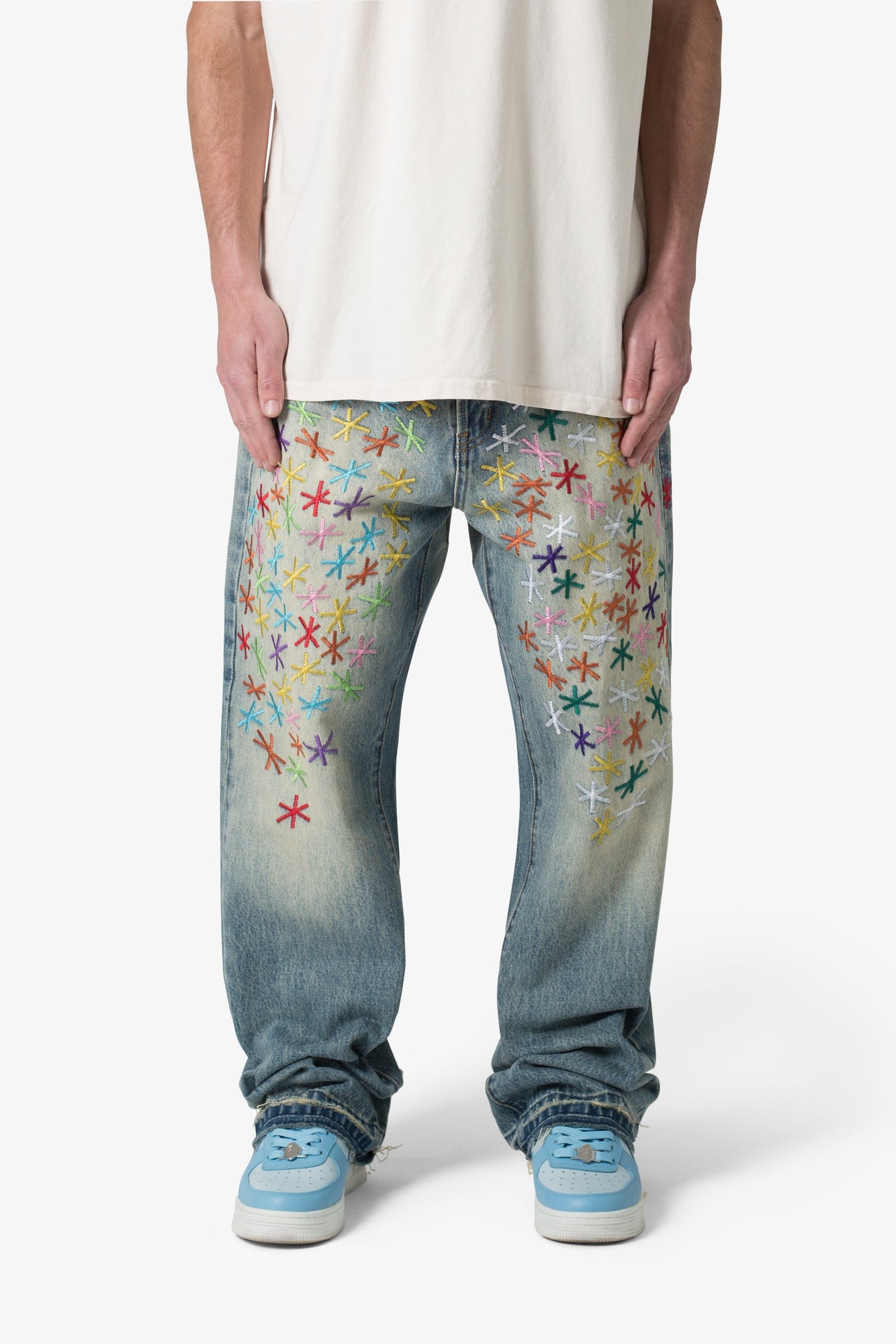 Ultra Baggy Multi Asterisk Denim | Blue x Multi