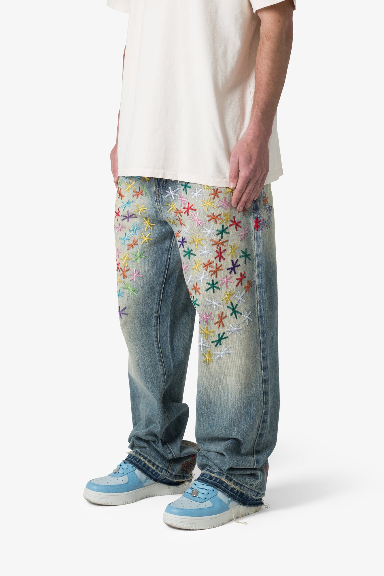 Ultra Baggy Multi Asterisk Denim | Blue x Multi