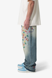 Ultra Baggy Multi Asterisk Denim | Blue x Multi