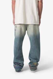 Ultra Baggy Multi Asterisk Denim | Blue x Multi