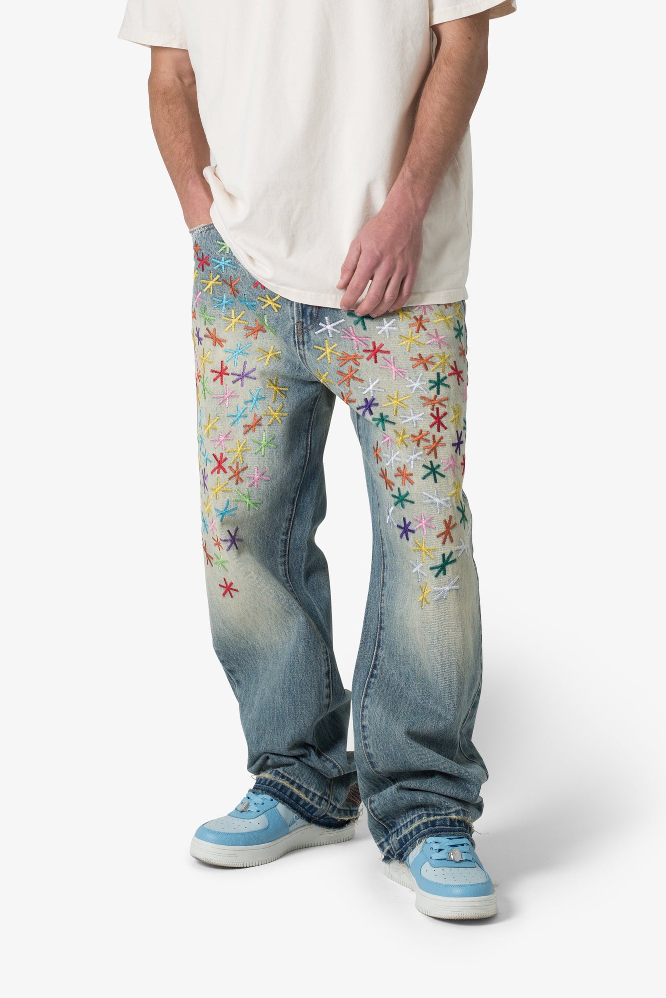 Ultra Baggy Multi Asterisk Denim | Blue x Multi