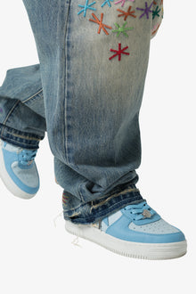 Ultra Baggy Multi Asterisk Denim | Blue x Multi