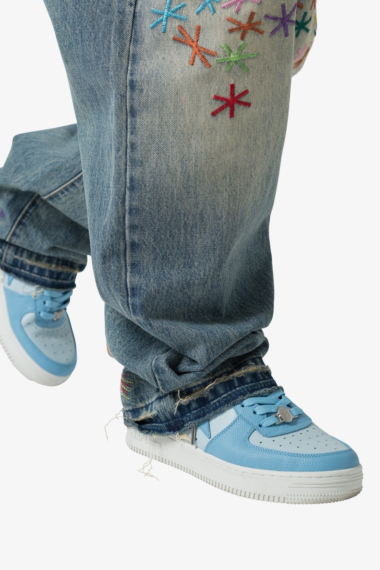 Ultra Baggy Multi Asterisk Denim | Blue x Multi