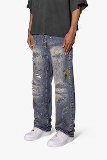 Ultra Baggy Overly Washed Denim | Blue
