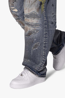 Ultra Baggy Overly Washed Denim | Blue