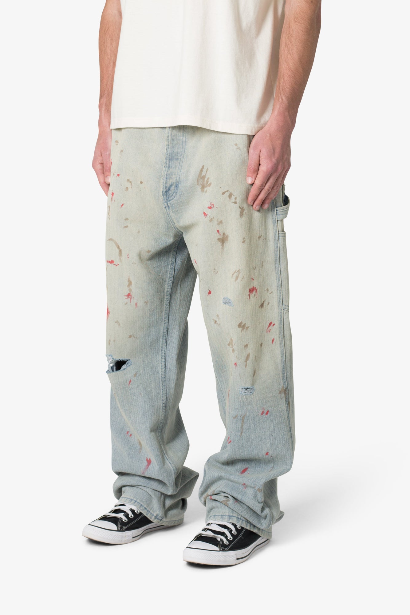 Ultra Baggy Painted Work Denim | Vintage Blue