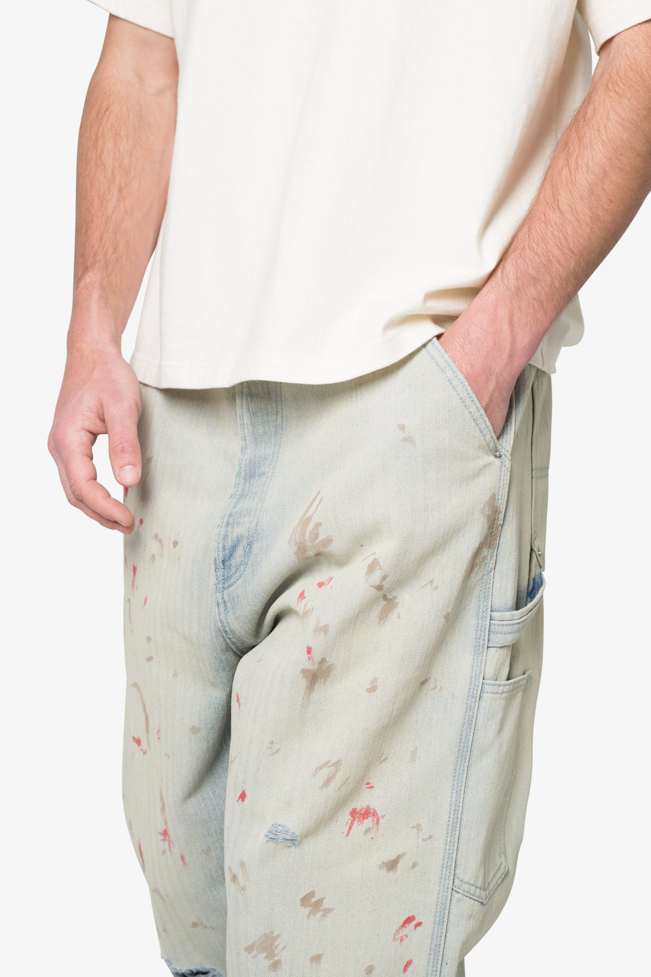 Ultra Baggy Painted Work Denim | Vintage Blue