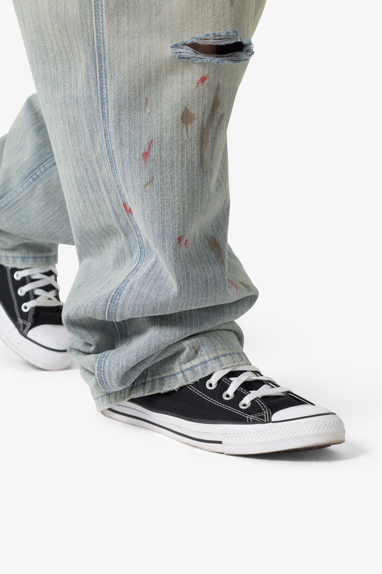 Ultra Baggy Painted Work Denim | Vintage Blue