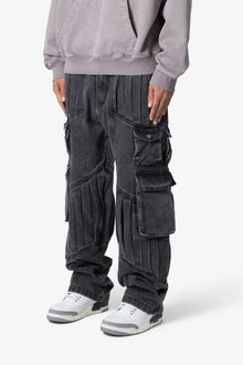 Ultra Baggy Pleated Denim | Washed Black