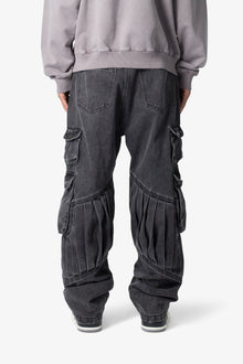 Ultra Baggy Pleated Denim | Washed Black