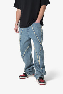 Ultra Baggy Raw Seamed Denim | Blue