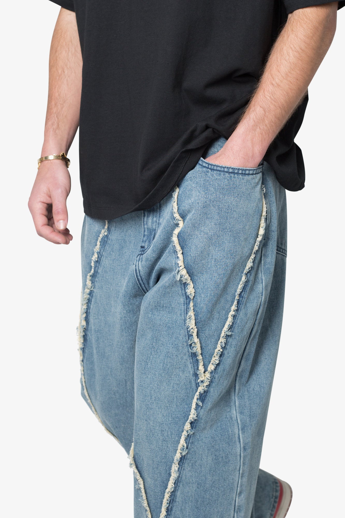 Ultra Baggy Raw Seamed Denim | Blue
