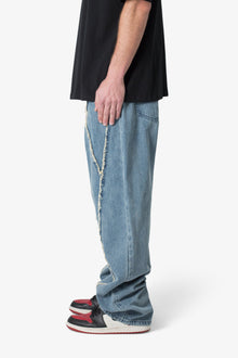 Ultra Baggy Raw Seamed Denim | Blue
