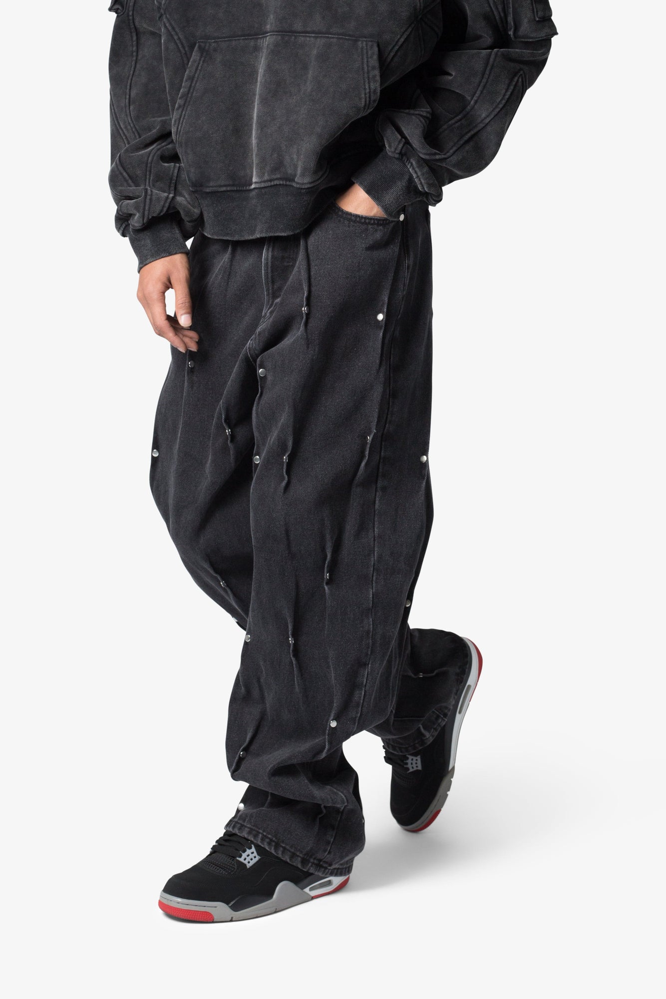 Ultra Baggy Rivet Denim | Black