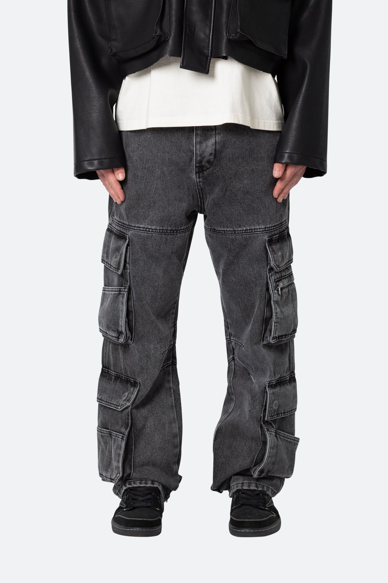 Ultra Baggy Skate Cargo Denim | Washed Black