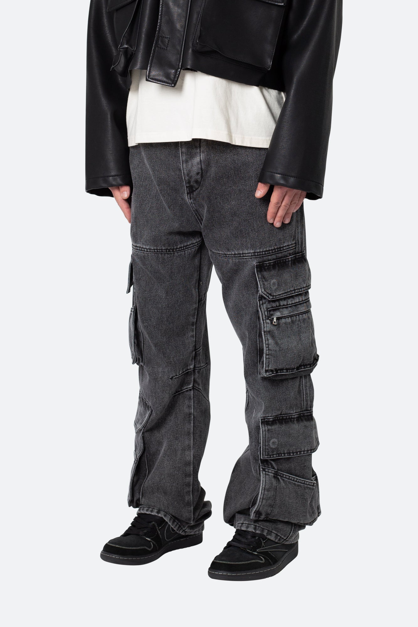 Ultra Baggy Skate Cargo Denim | Washed Black