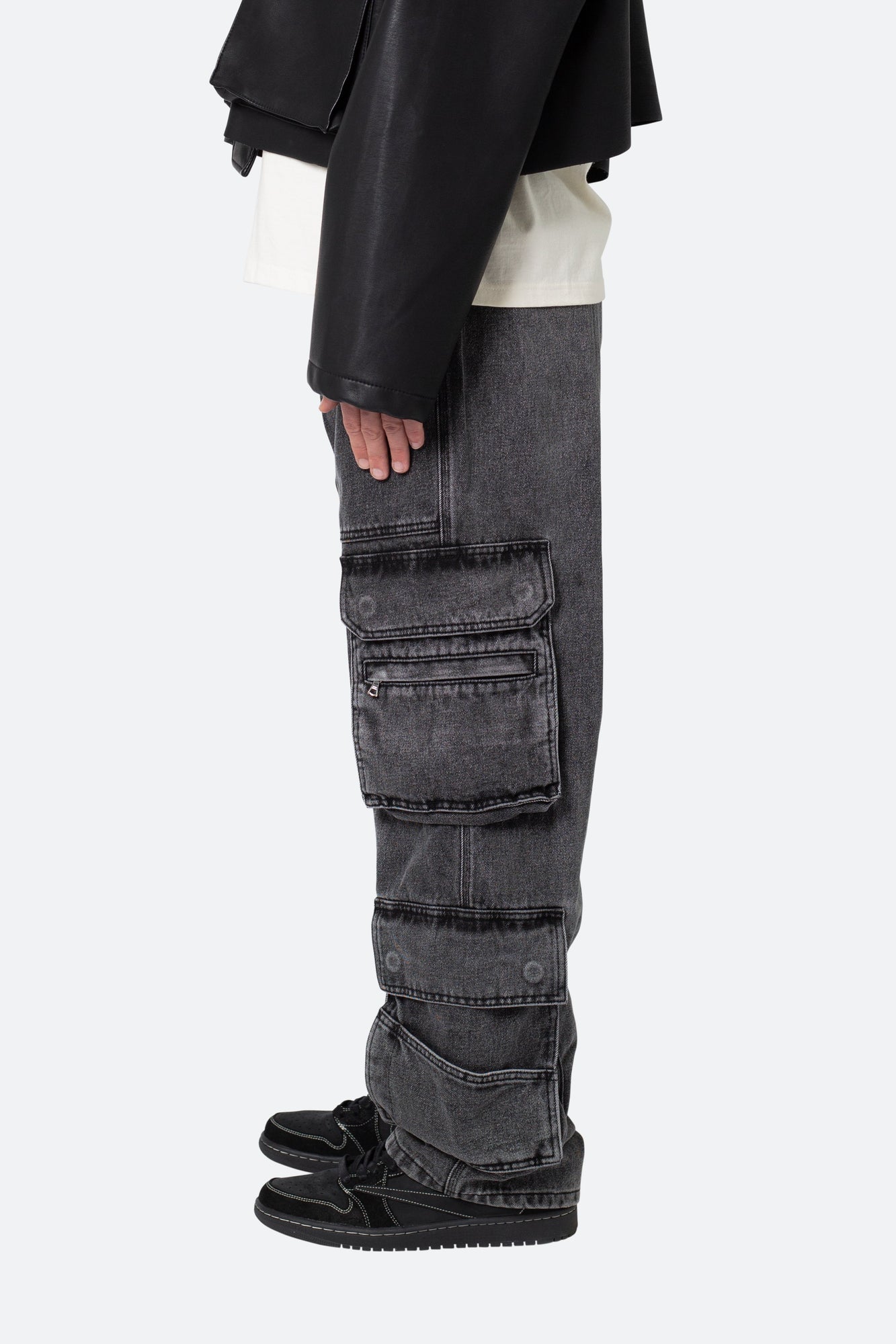 Ultra Baggy Skate Cargo Denim | Washed Black