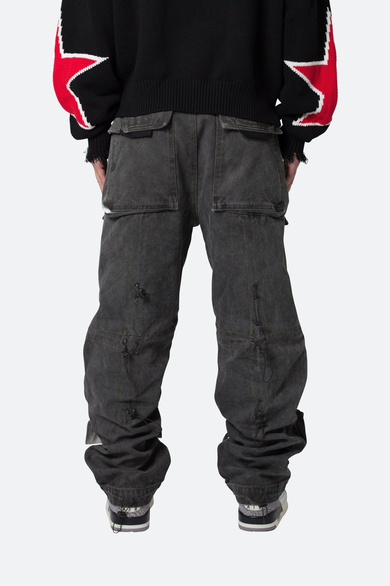 Ultra Baggy Spray Cargo Denim | Black