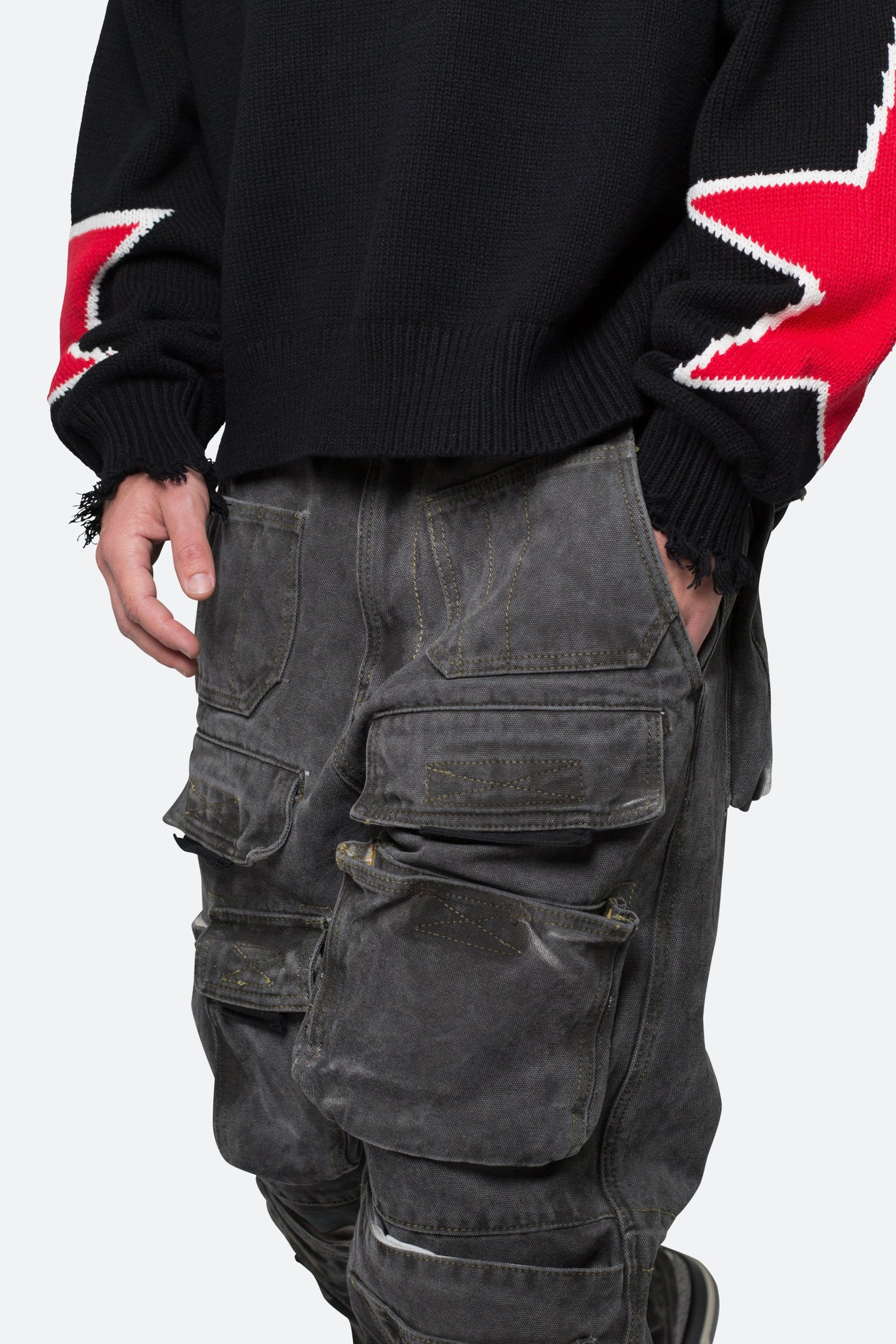 Ultra Baggy Spray Cargo Denim | Black