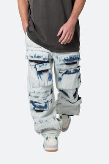 Ultra Baggy Spray Cargo Denim | Blue