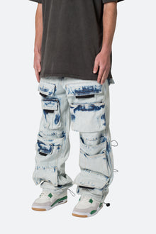Ultra Baggy Spray Cargo Denim | Blue
