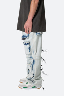 Ultra Baggy Spray Cargo Denim | Blue