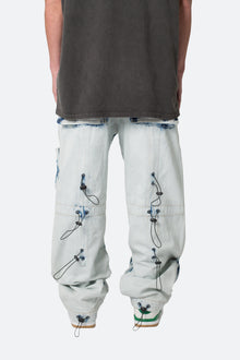 Ultra Baggy Spray Cargo Denim | Blue