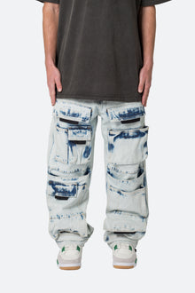 Ultra Baggy Spray Cargo Denim | Blue