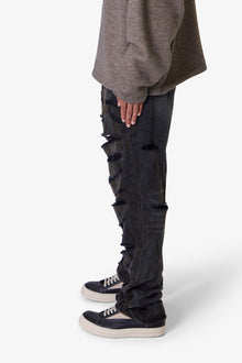 Ultra Baggy Thrashed Denim | Black
