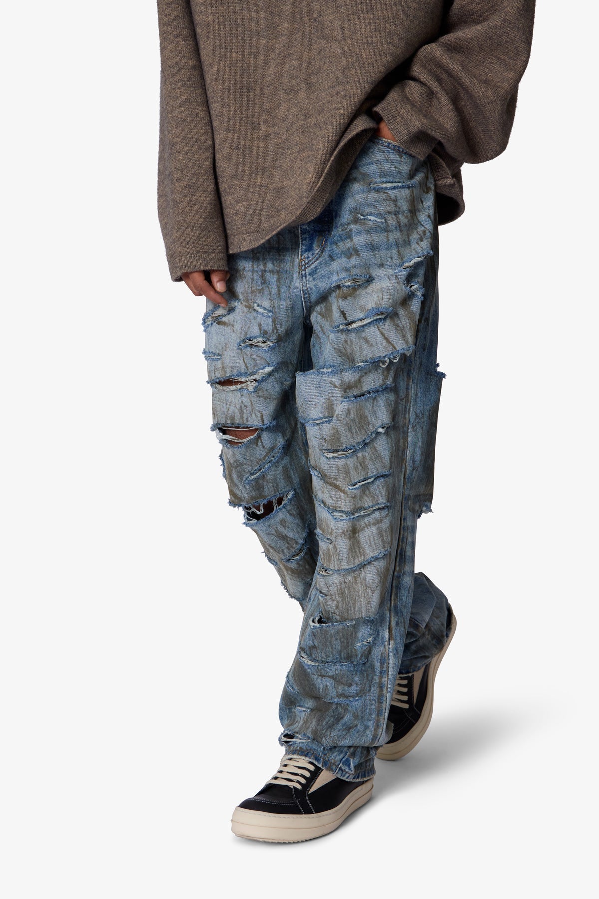 Ultra Baggy Thrashed Denim | Blue