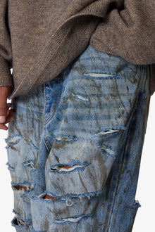 Ultra Baggy Thrashed Denim | Blue
