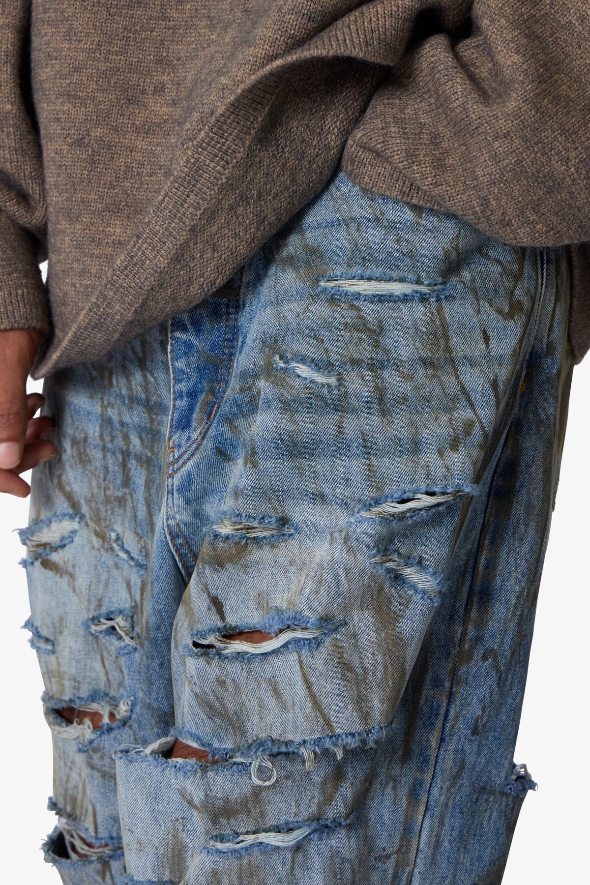 Ultra Baggy Thrashed Denim | Blue