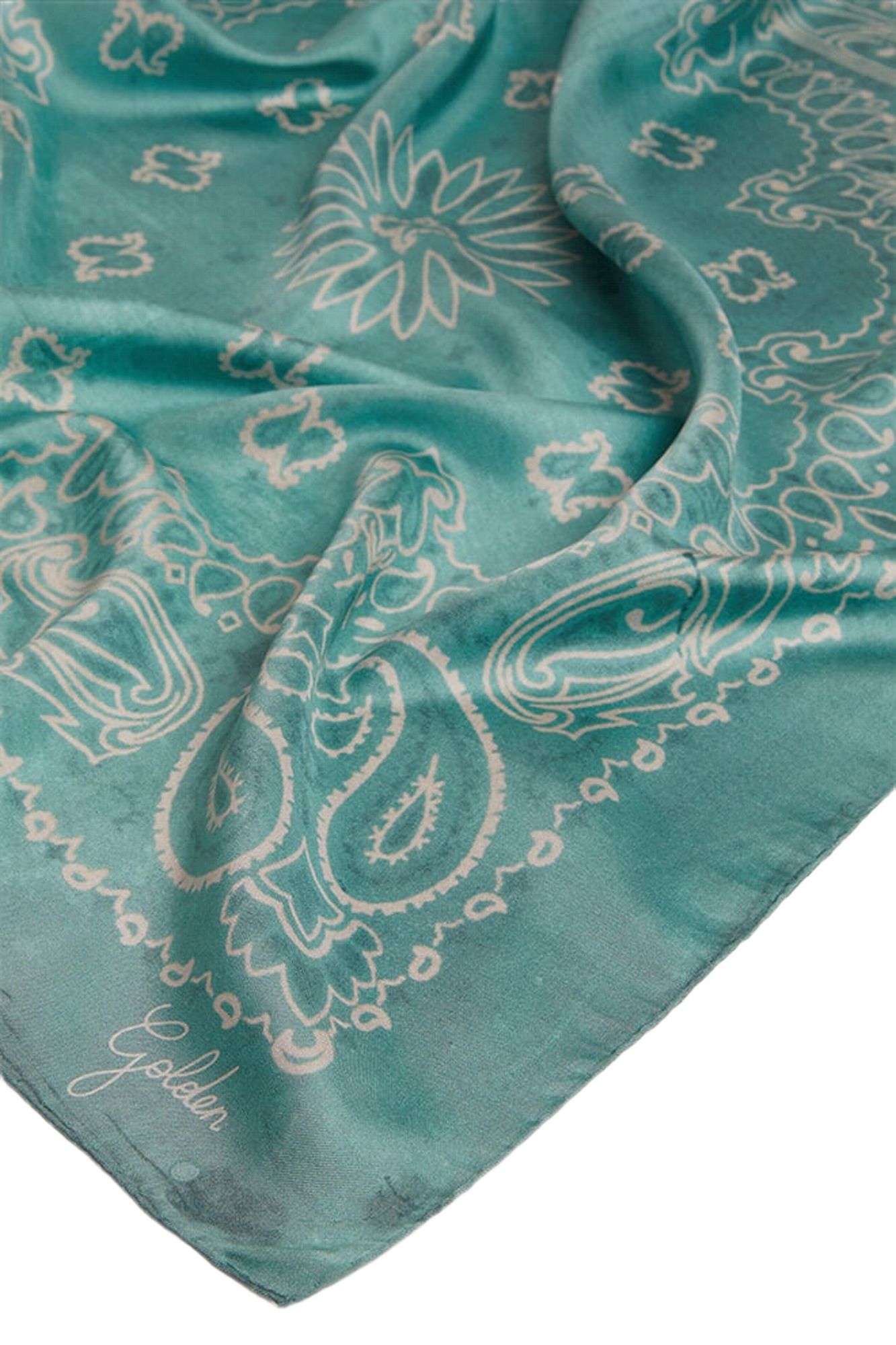 Unisex | Golden Collection Scarf with Paisley Pattern | Blue Tint