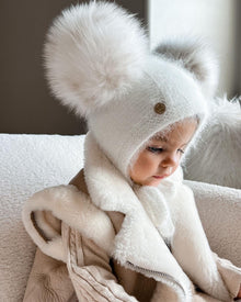 Unisex | Hero Cashmere Bonnet | White x Beige