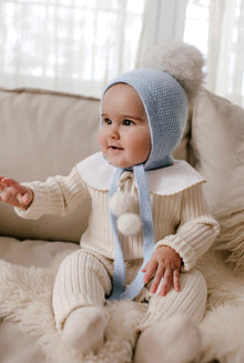 Unisex | Honeycomb Cashmere Bonnet | Blue