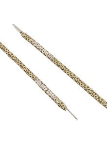 Unisex | Leopard-Print Laces with Contrasting Logo | Cappuccino x Black Leo x White