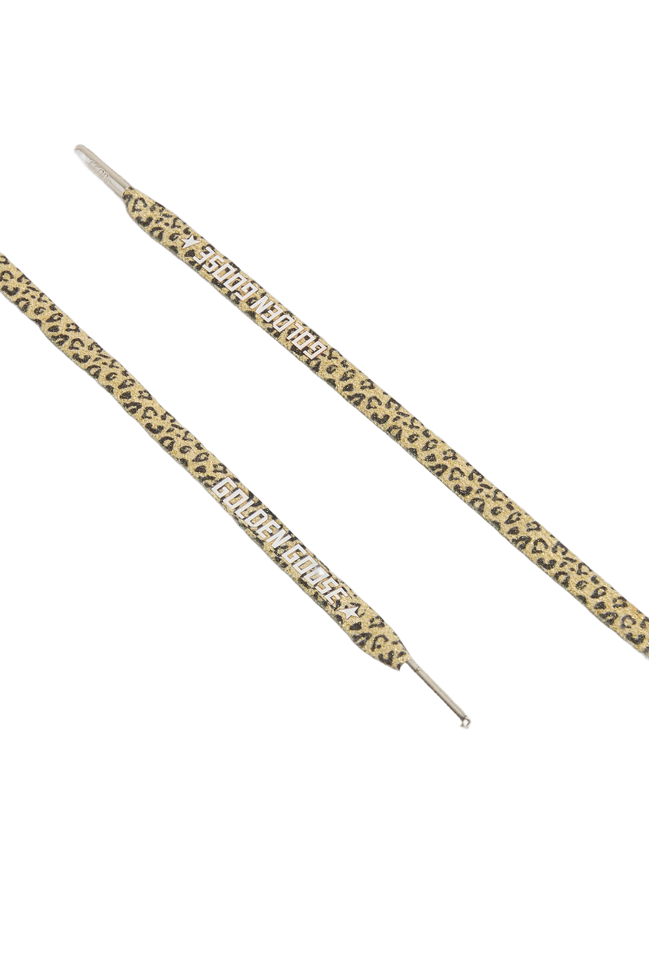 Unisex | Leopard-Print Laces with Contrasting Logo | Cappuccino x Black Leo x White