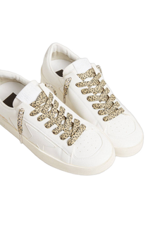 Unisex | Leopard-Print Laces with Contrasting Logo | Cappuccino x Black Leo x White