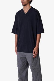 V Neck Tee | Washed Black
