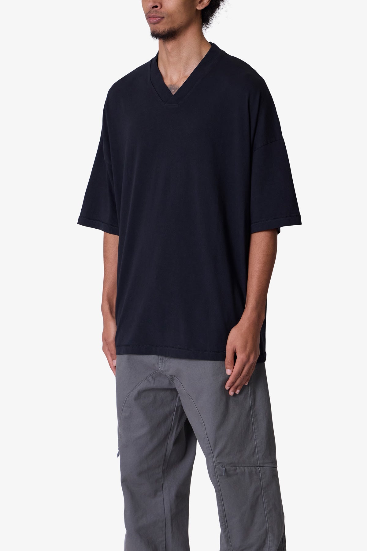 V Neck Tee | Washed Black