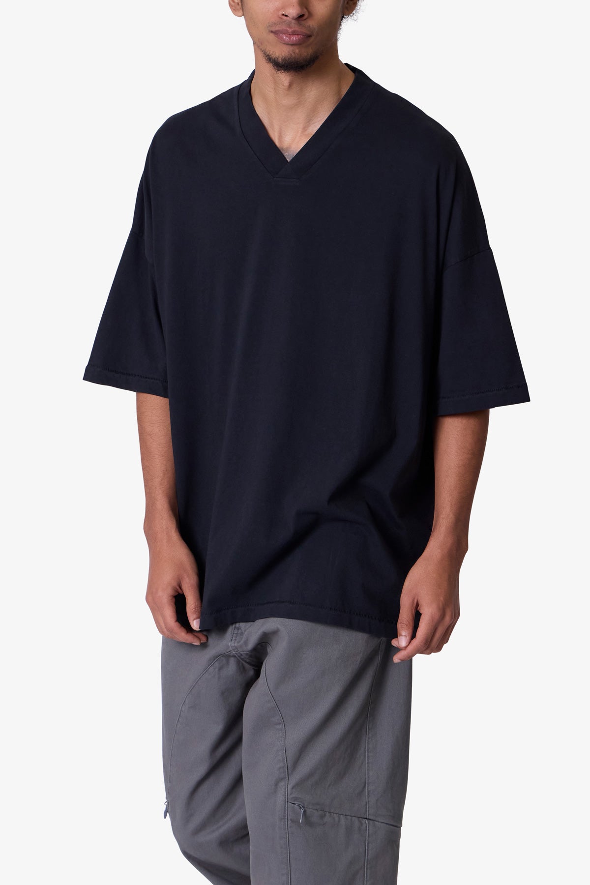 V Neck Tee | Washed Black
