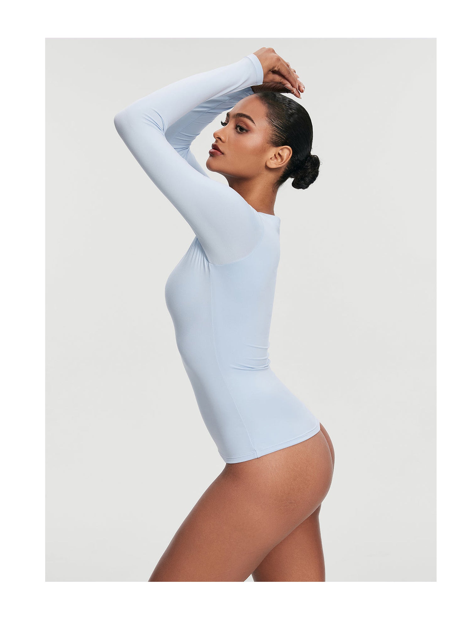 V-Neck Long Sleeve Top | Sky Blue