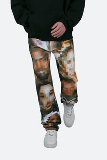 V100 Pixel Straight Denim | Multi