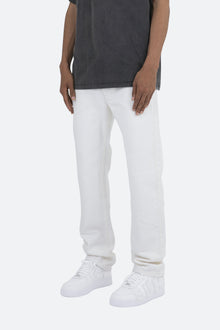 V123 Repaired Baggy Denim | White